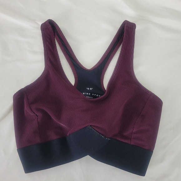 Heroine Sport Womens Sports Bra Size Small Plum Racerback Wireless Activewear - Picture 3 of 11